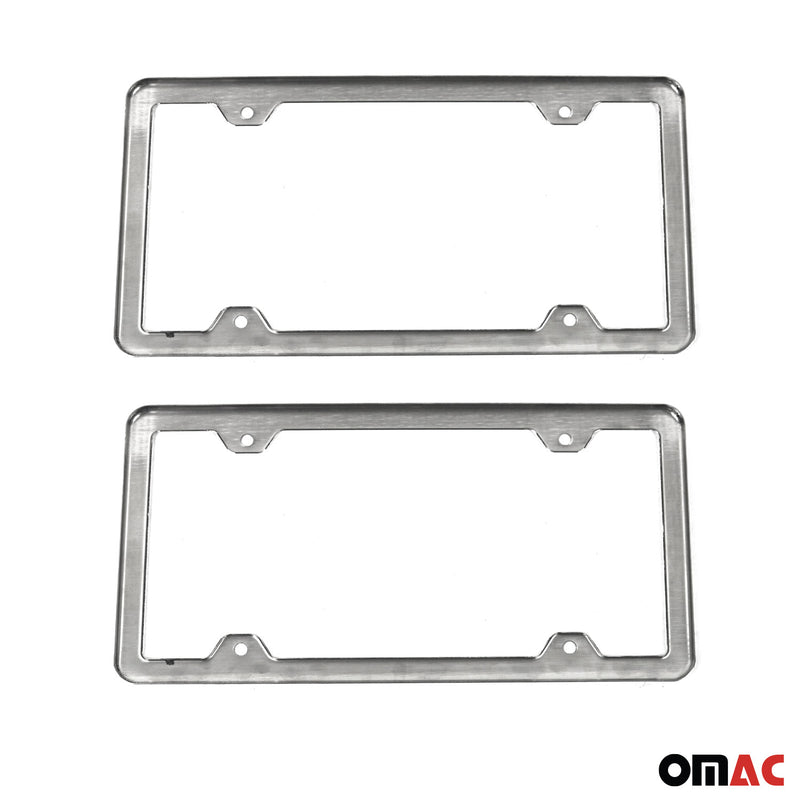 Set porta targa in acciaio inox cromato modello USA 2x