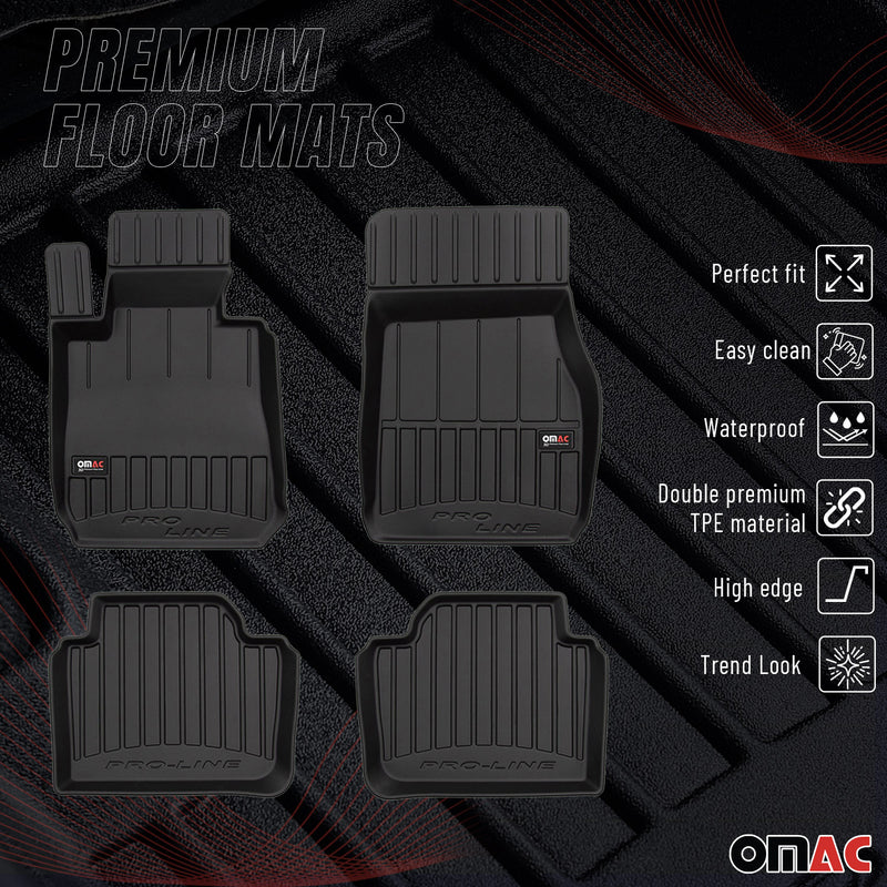 Tappetini in TPE neri per BMW Serie 3 Berlina Station Wagon F30 F31 M3 F80 2012-2019, 4 pezzi