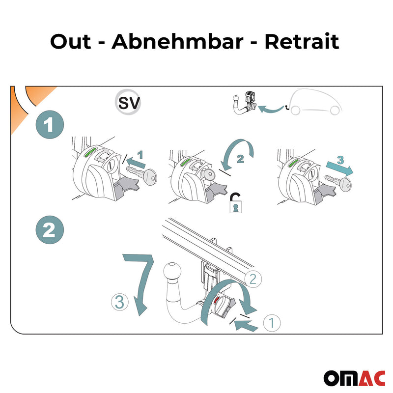 Aragon Anhängerkupplung E-Satz 7pin für Opel Astra H 2004-2010 ABE