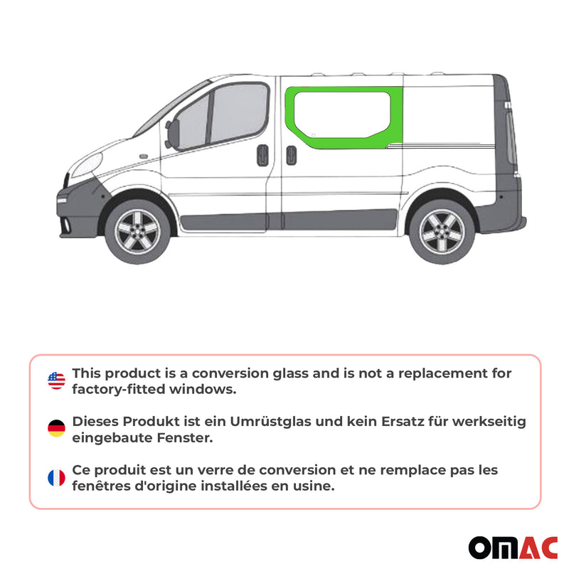 Finestrino laterale per Opel Vivaro 2001-2014 porta scorrevole destra L1 L2