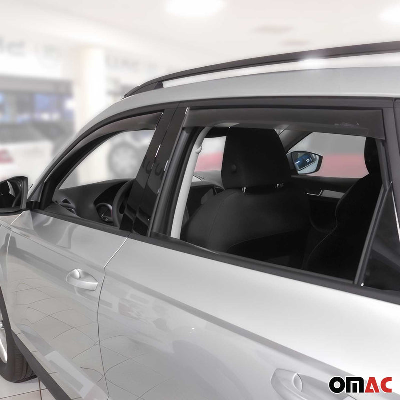 Deflettore antivento e antipioggia per Skoda Karoq 2018-2025 in acrilico scuro, 4 pezzi