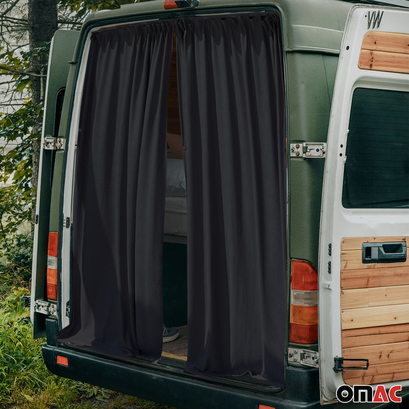 Maß Gardinen für Ford Transit Tourneo Connect L1 L2 Heckklappe Vorhänge Schwarz