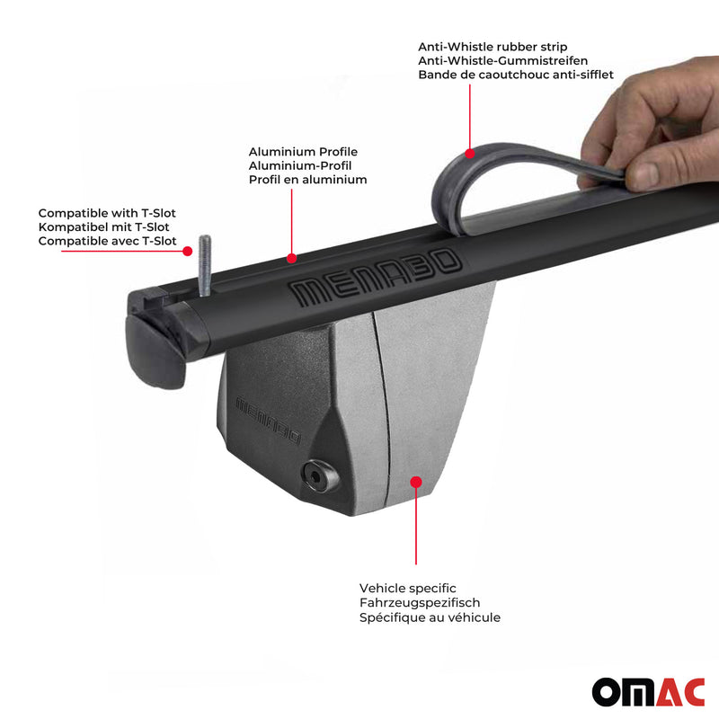Barre portatutto Menabo per Ford C-Max 2003-2010 ABE alluminio nero