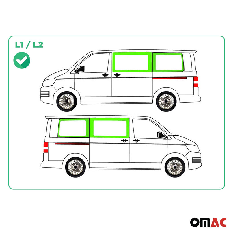 Vetro laterale per auto per VW T5 T6 2003-2025 Sinistro Destro 4x SET L1 Corto