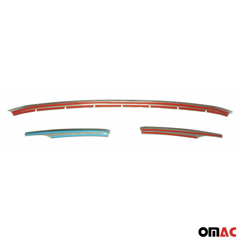 Strisce griglia per VW Caddy 2015-2020 in acciaio inox argento 3 pezzi 