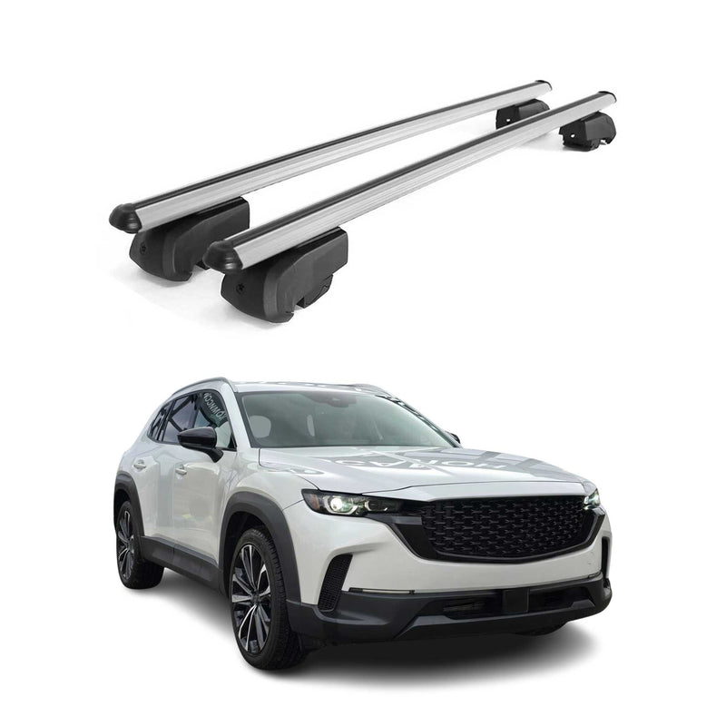 Portapacchi da tetto per Mazda CX-50 2023-25 ​​barra trasversale ABE alluminio argento 2x