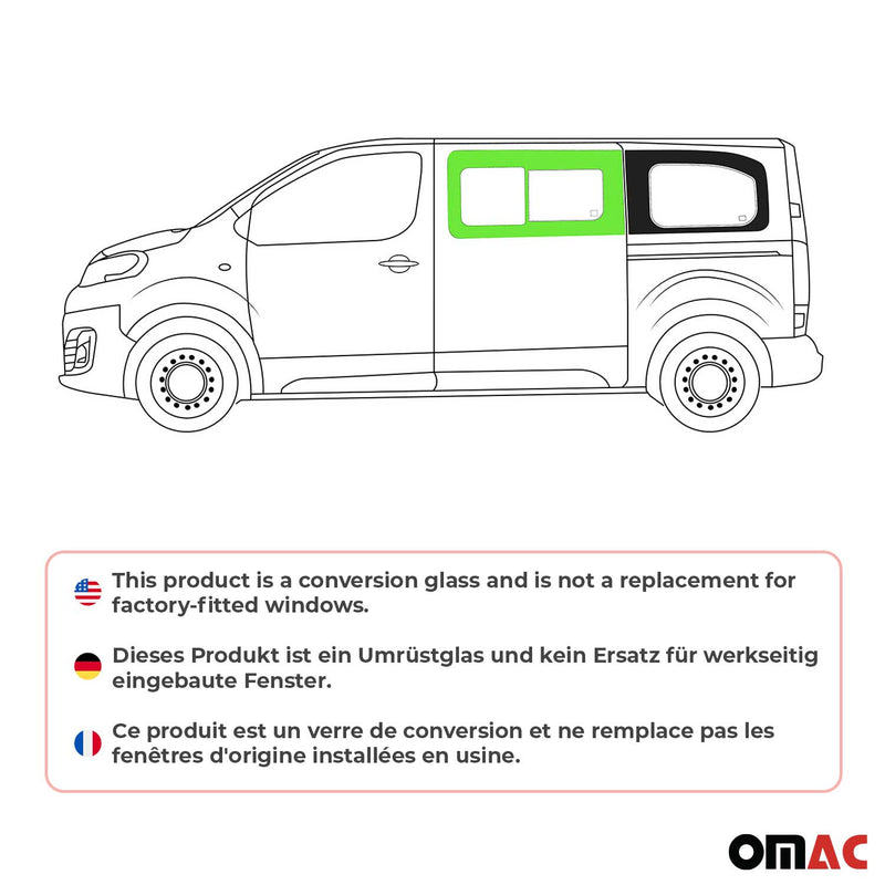 Finestrino laterale scorrevole per Citroen Jumpy 2017-2025 Nero Sinistro L2 L3