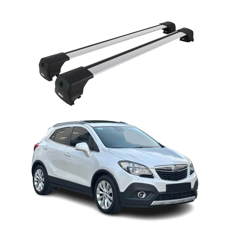 Portapacchi da tetto per Opel Mokka 2012-2020 ABE portapacchi base in alluminio argento
