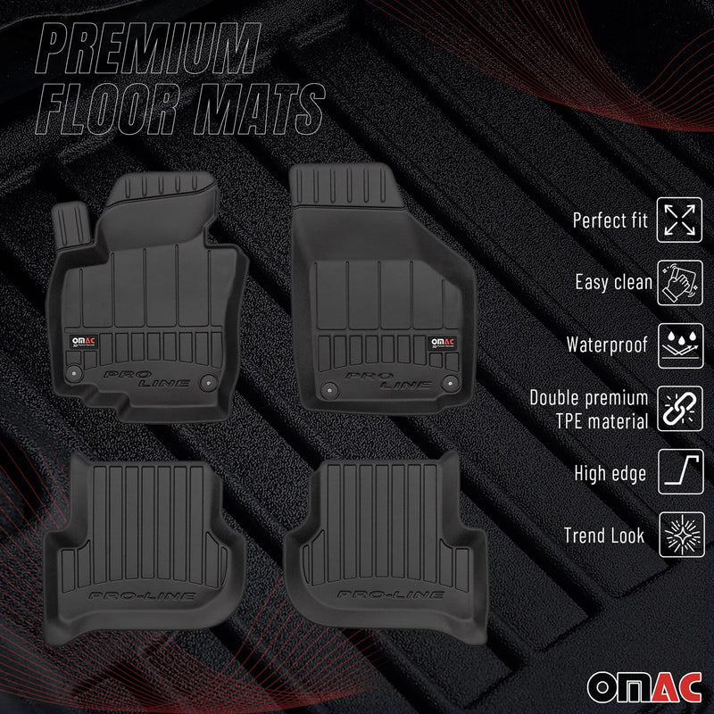 Tappetini Skoda Yeti 2009-2017 in TPE nero, 4 pezzi