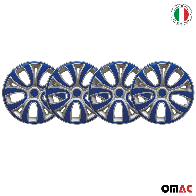 Coprimozzi da 16 pollici grigio e blu scuro set da 4 pezzi