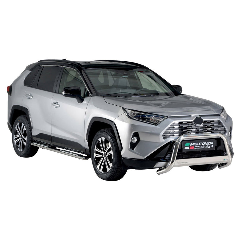 Minigonne laterali in acciaio inossidabile per Toyota RAV4 Hybrid 2019-2025 Argento
