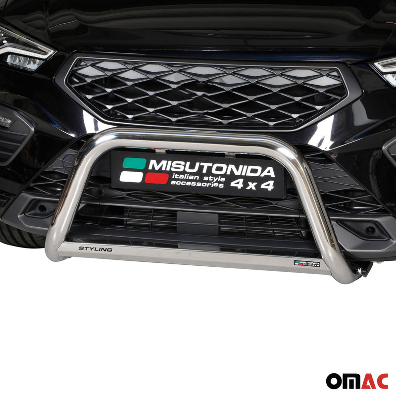 Protezione anteriore per Seat Ateca 2021-2025 ø63mm acciaio argento 