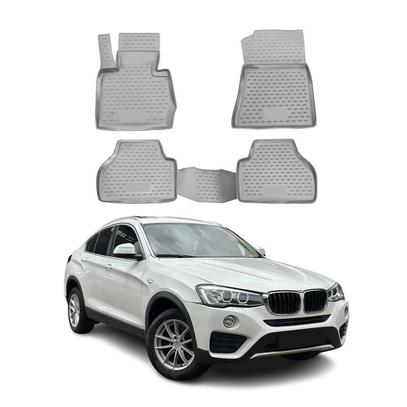Tappetini BMW X4 F26 2014-2018 in TPE grigio 4 pezzi