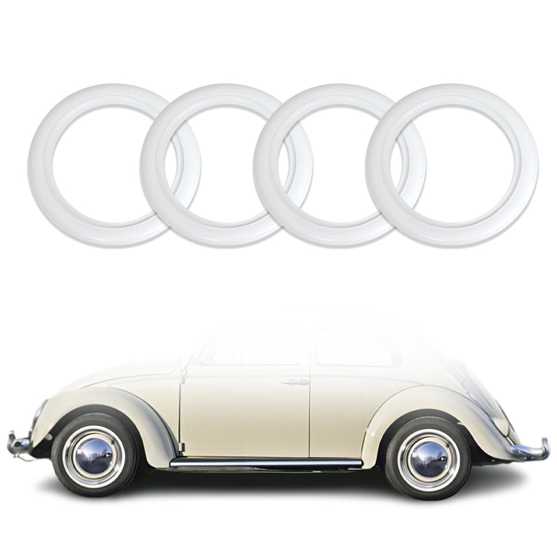4x anelli a fascia bianca pneumatici a fascia bianca da 15 pollici in gomma bianca per tuning auto 