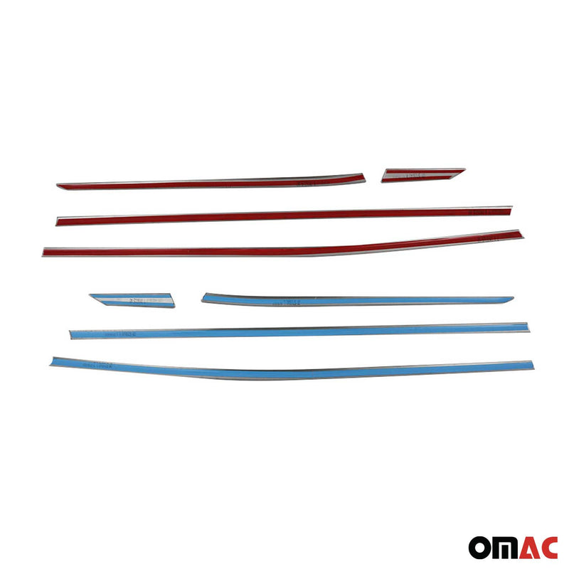 Listelli decorativi per finestrini Peugeot 3008 2016-2025 in acciaio inox scuro, 8 pezzi 