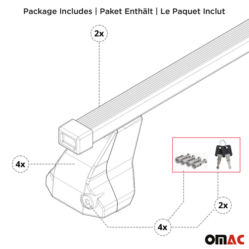 Portapacchi in acciaio Menabo per Ford C-Max 2007-2010, 2 pezzi, colore argento