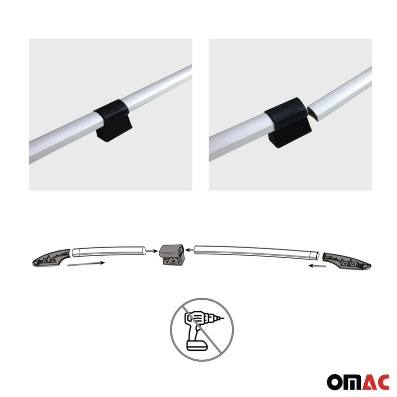 Portapacchi da tetto Citroen Jumper 2006-2025 L3 H2 in alluminio argento 2 pezzi