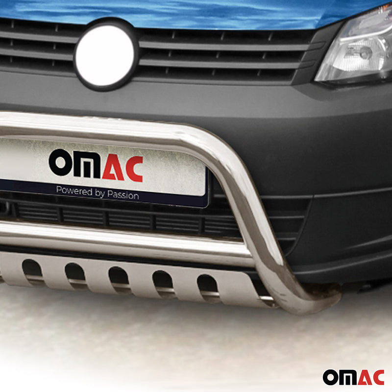 Protezione anteriore per VW Caddy 2010-2018 con ABE in acciaio inox argento 