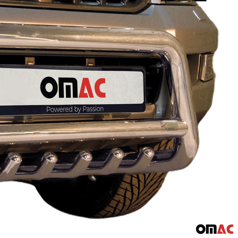 Protezione anteriore per Toyota Land Cruiser 120 2003-09 ABE acciaio argento 