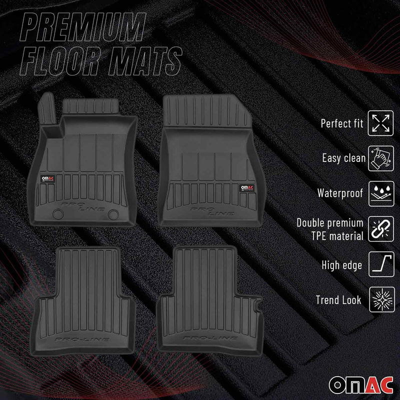 Tappetini Nissan Juke 2010-2019 in TPE nero, 4 pezzi