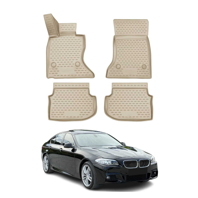 2010-2013 BMW 5er Limo Touring F10 F11 Fußmatten TPE Beige 4 tlg