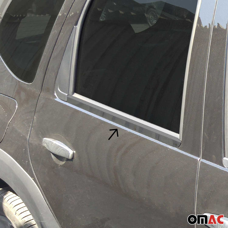 Listelli decorativi per finestrini per Dacia Duster 2010-2018 in acciaio inox scuro, 4 pezzi