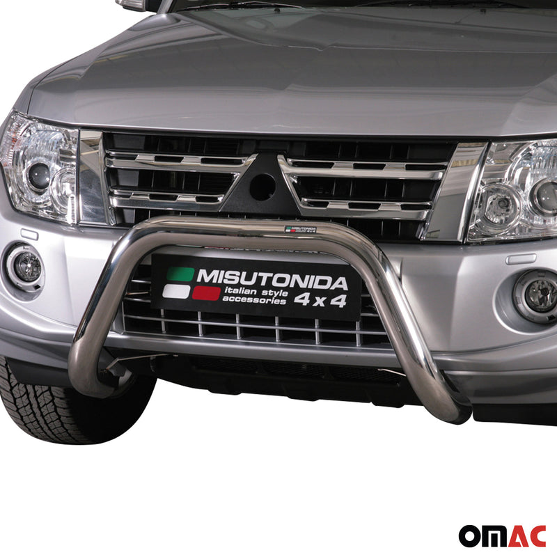 Barra di protezione anteriore per Mitsubishi Pajero 2012-2018 ø76mm acciaio argento