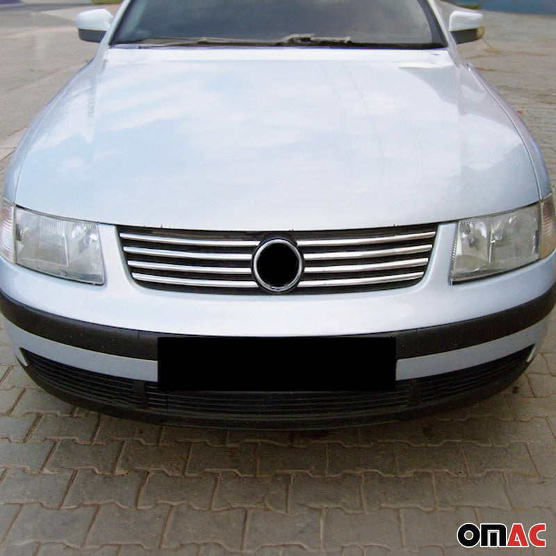 Strisce per griglia radiatore per VW Passat 2000-2005 in acciaio inox argento, 8 pezzi