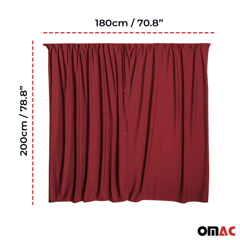 Tendine parasole per cabina di guida per Fiat Ducato H3 rosse 2 pezzi