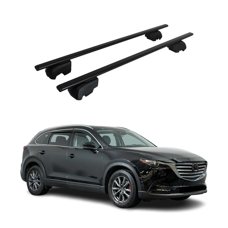 Base portapacchi per Mazda CX-9 2016-2023, base portapacchi ABE in alluminio nero
