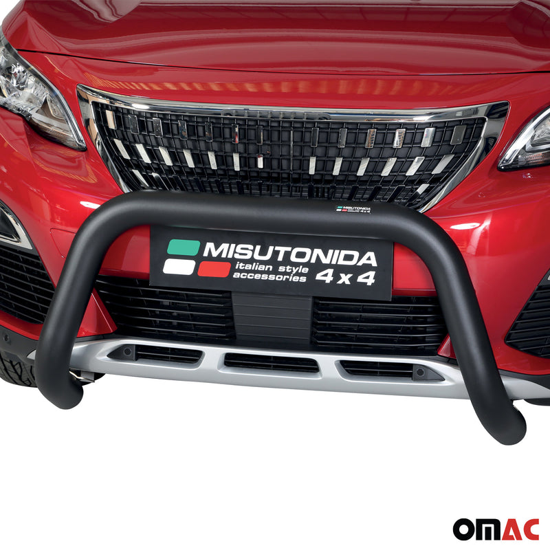 Protezione anteriore per Peugeot 3008 2018-2021 ø76mm acciaio nero 