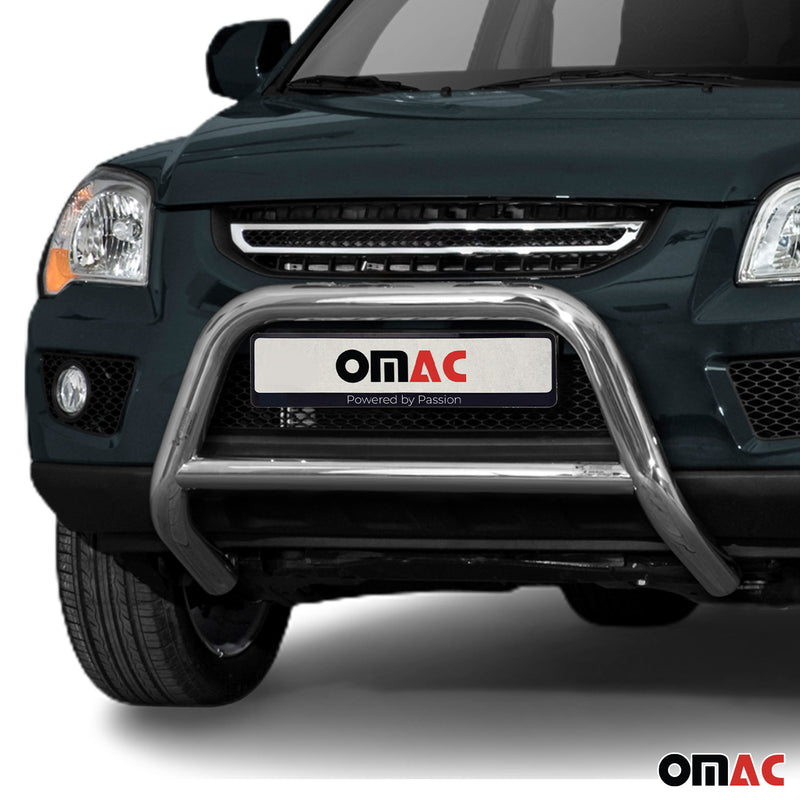 Barra di protezione anteriore per Kia Sportage 2008-2010 in acciaio ABE argento 