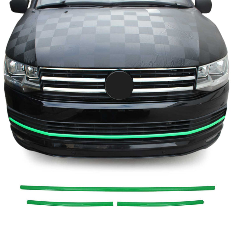 Strisce griglia per VW T6 2015-2019 Highline Chrome Green 3 pezzi