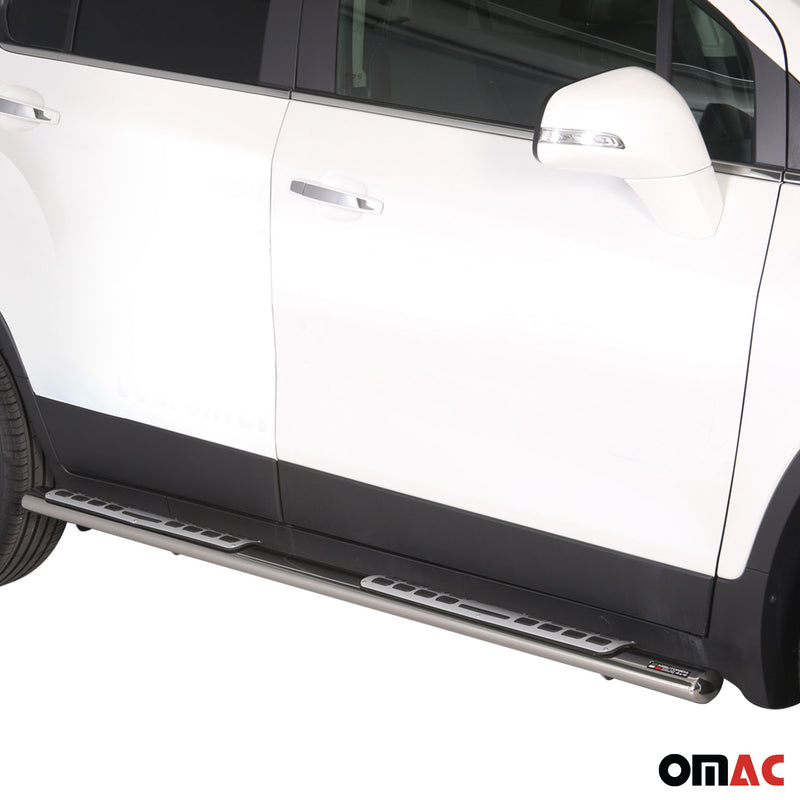 Minigonne laterali in acciaio inossidabile per Chevrolet Trax 2013-2016 Argento