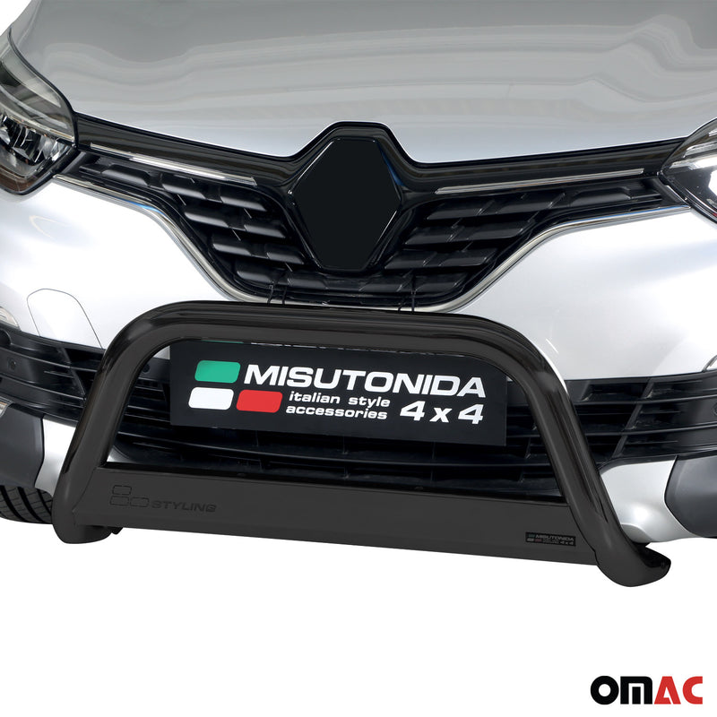 Barra di protezione anteriore per Renault Captur 2017-2019 Nero ø63mm Acciaio
