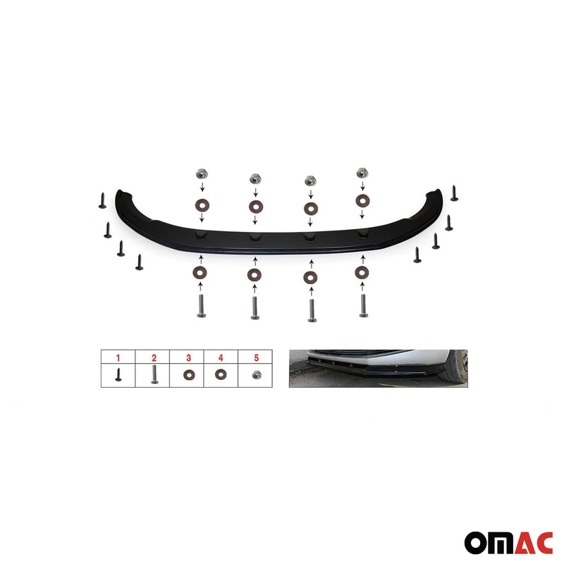 Spoiler anteriore, paraurti, splitter per Honda Civic 2012-2015 ABS nero 