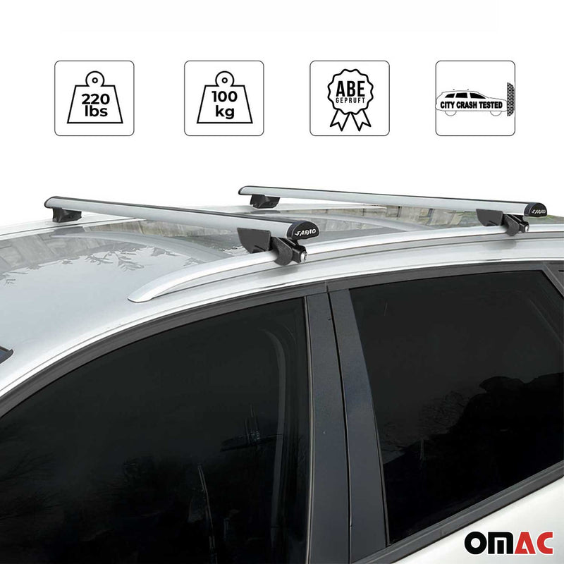 Portapacchi da tetto per BMW X2 F39 2018-2025 portapacchi railing 100kg grigio alluminio 