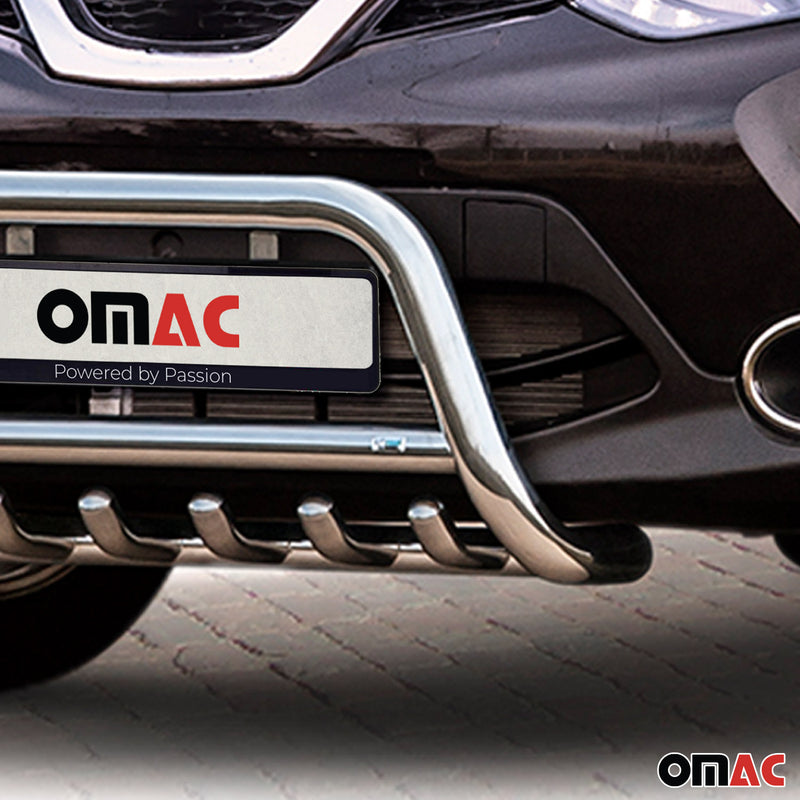 Protezione anteriore per Nissan Qashqai 2013-2017 ABE bull bar argento 