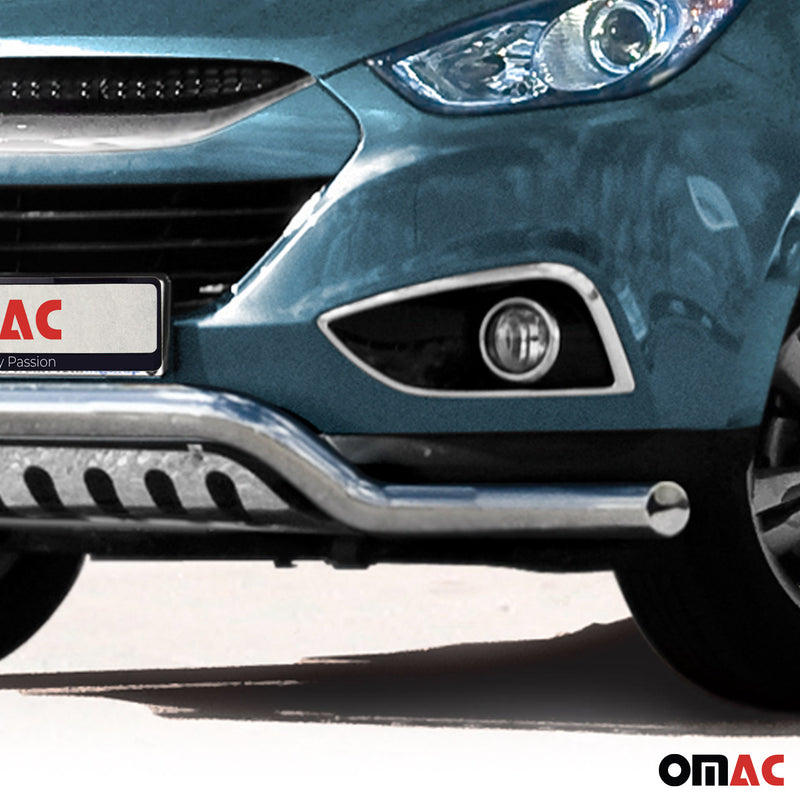 Barra di protezione anteriore in acciaio inox per Hyundai ix35 2010-2015 con bull bar ABE argento 