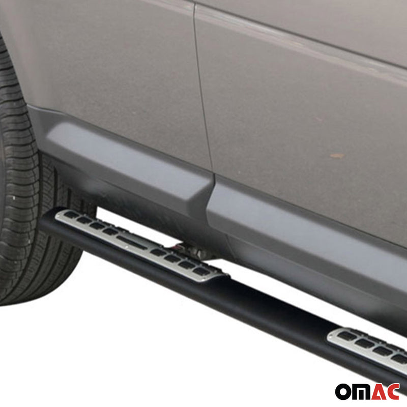 Barre laterali in acciaio per pedane laterali per Land Rover Freelander 2 2007-2014 Nero