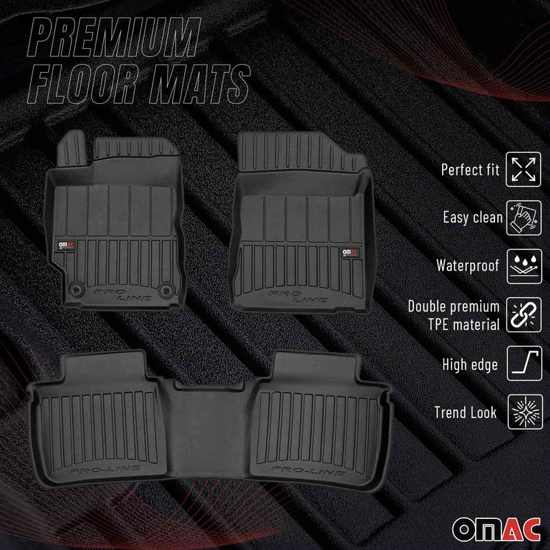 Tappetini in TPE neri per Toyota Camry Limo 2012-2018, 3 pezzi