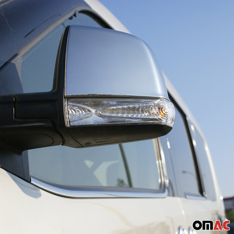 Calotte specchietti retrovisori per Fiat Doblo cromate ABS argento 2 pezzi 