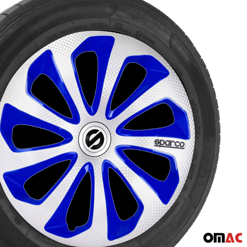 Coprimozzi Sparco 16 pollici Sicilia Argento Blu Carbonio 4 pezzi