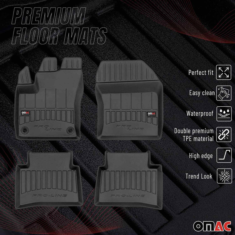 Tappetini in TPE neri per Toyota Prius PHV Prime 2015-2024, 4 pezzi