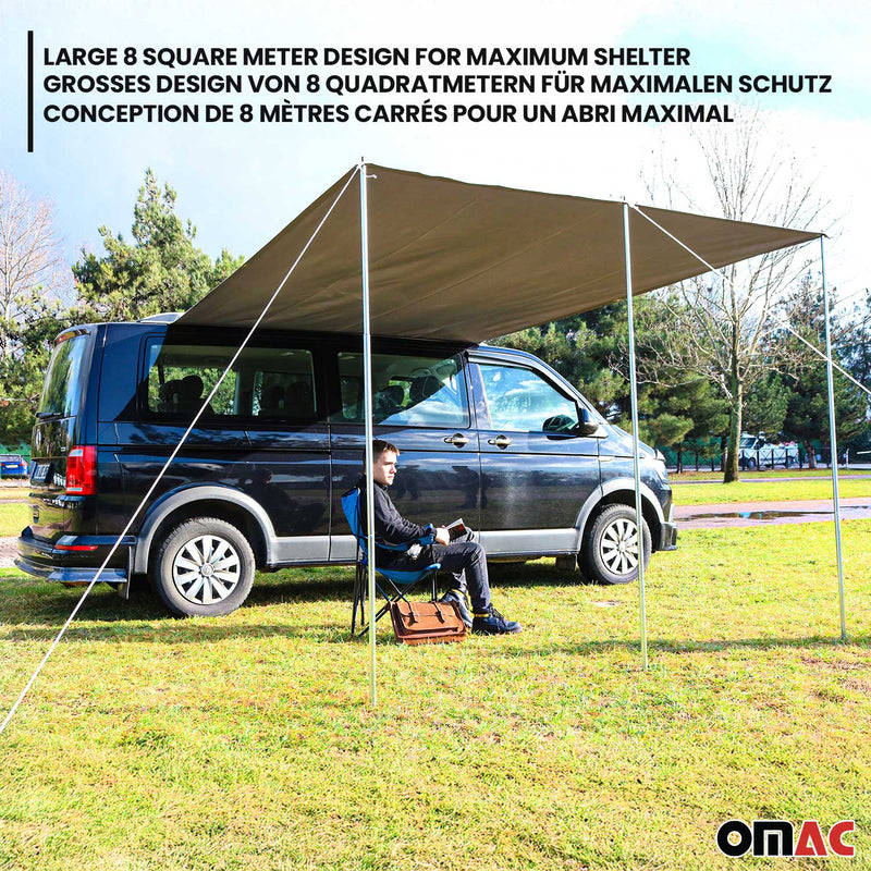 Set di tendalini con binario per tenda da sole per Ford Tourneo Custom dal 2023 L1 Alu