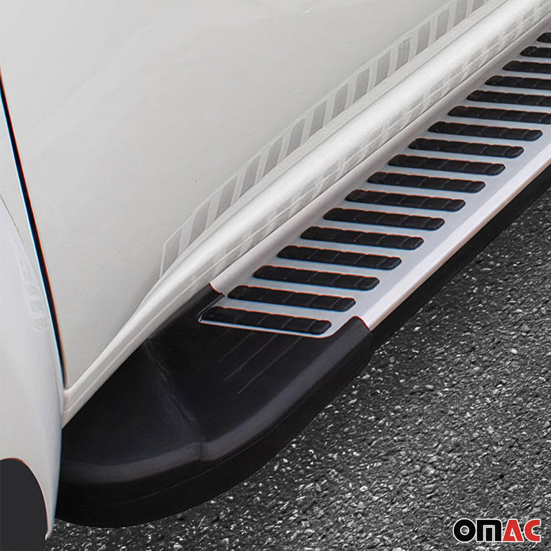 Pedane laterali minigonne per Fiat Fiorino 2008-24 Alu Nero