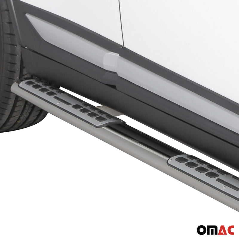 Barre laterali in acciaio per pedane per Mitsubishi Outlander Hybrid 2015-2025 Grigio