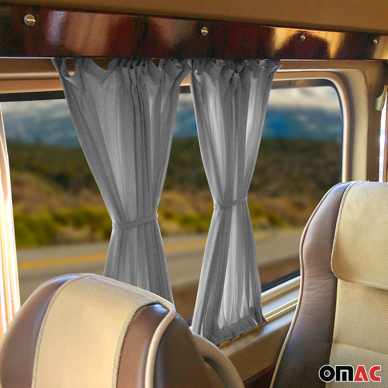 Tende angolari posteriori REALIZZATE per VW Transporter T5 2003-2015 L2 Lunghe Grigio 1x 