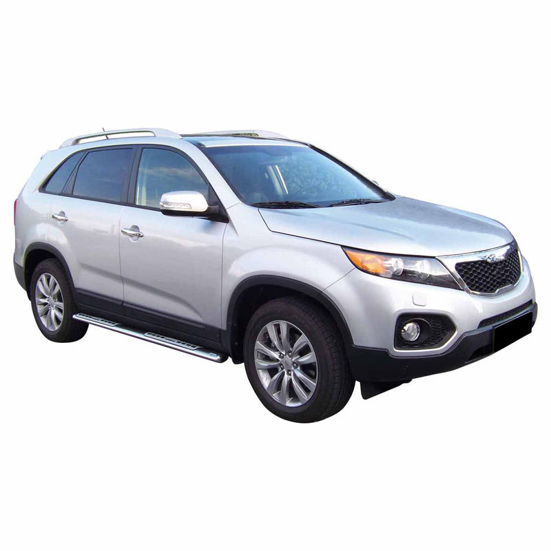 Minigonne laterali in acciaio inossidabile per Kia Sorento 2009-2012 Argento