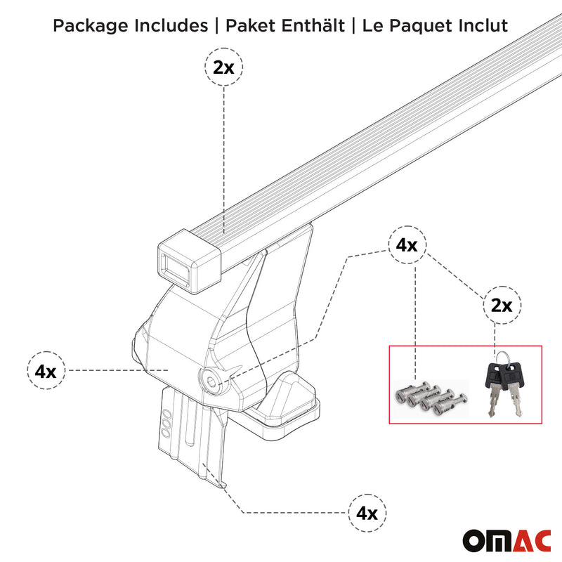 Base portapacchi Jeep Avenger Menabo 2023-2025 ABE alluminio nero 2x